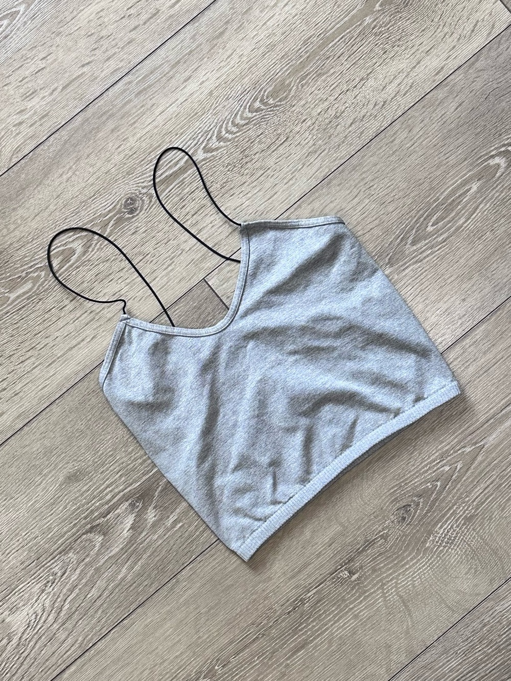 Intimately Free People Skinny Strap Gray Brami Crop Top Minimalist Boho - Picture 3 of 8